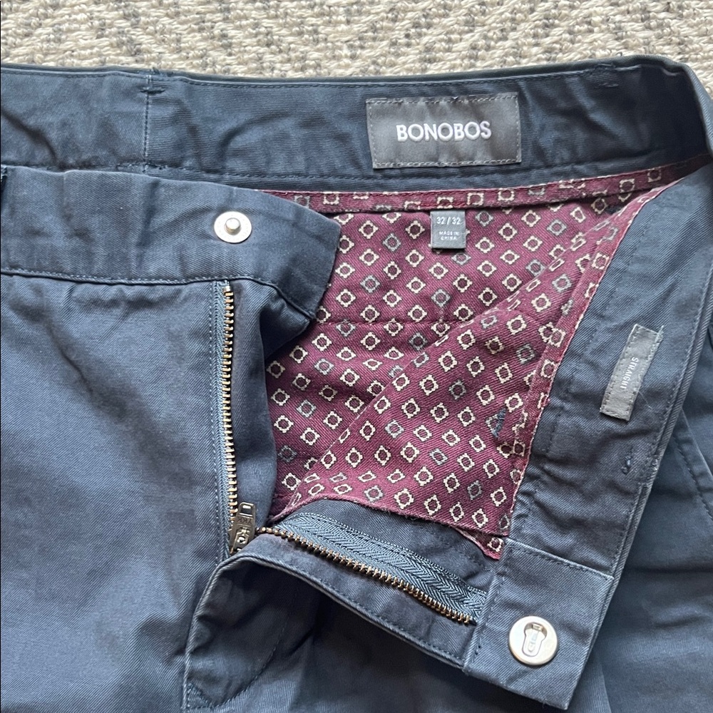 Bonobos Navy Trousers With Patterned Lining - image 2